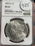 1884-CC Morgan NGC MS62