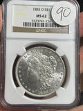 1883-O Morgan NGC MS62