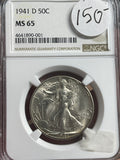 1941-D Walker Half NGC MS65