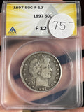 1897 Barber Half ANACS F12