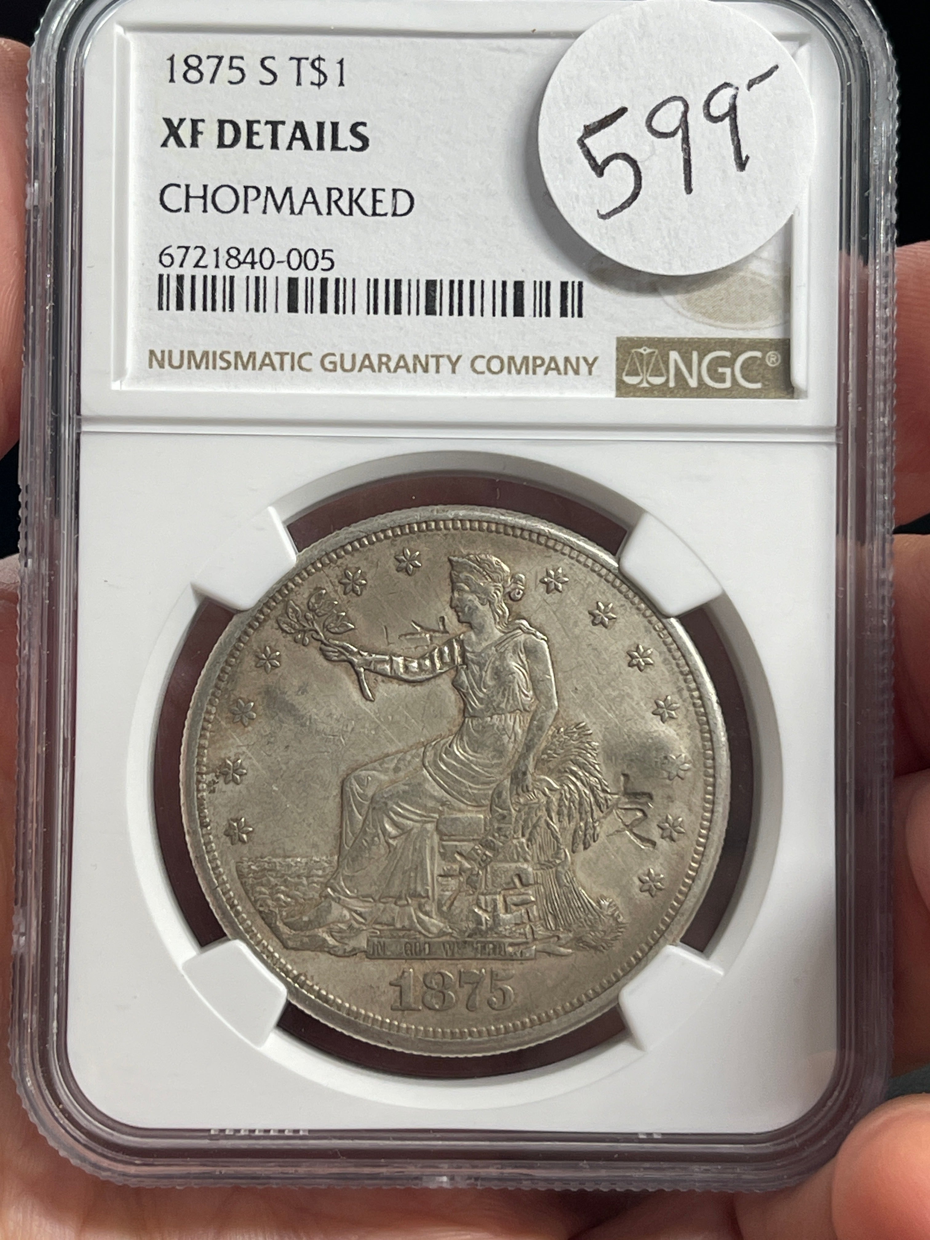 1875-S Trade Dollar NGC XF Details