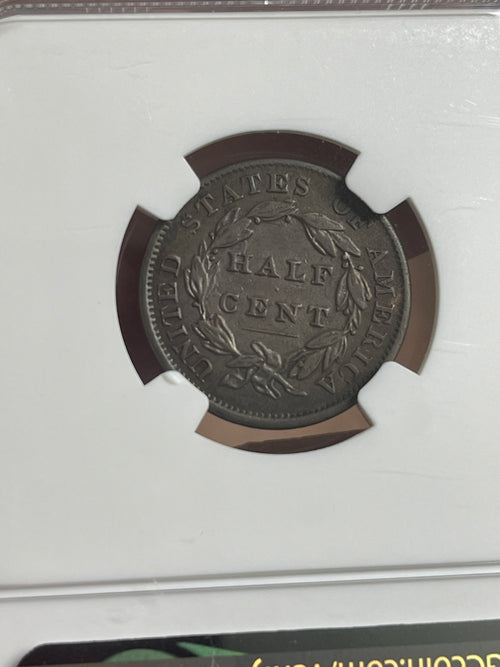 1834 Half Cent Classic Head C-1 NGC XF40 BN