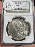 1884-O Morgan NGC MS63