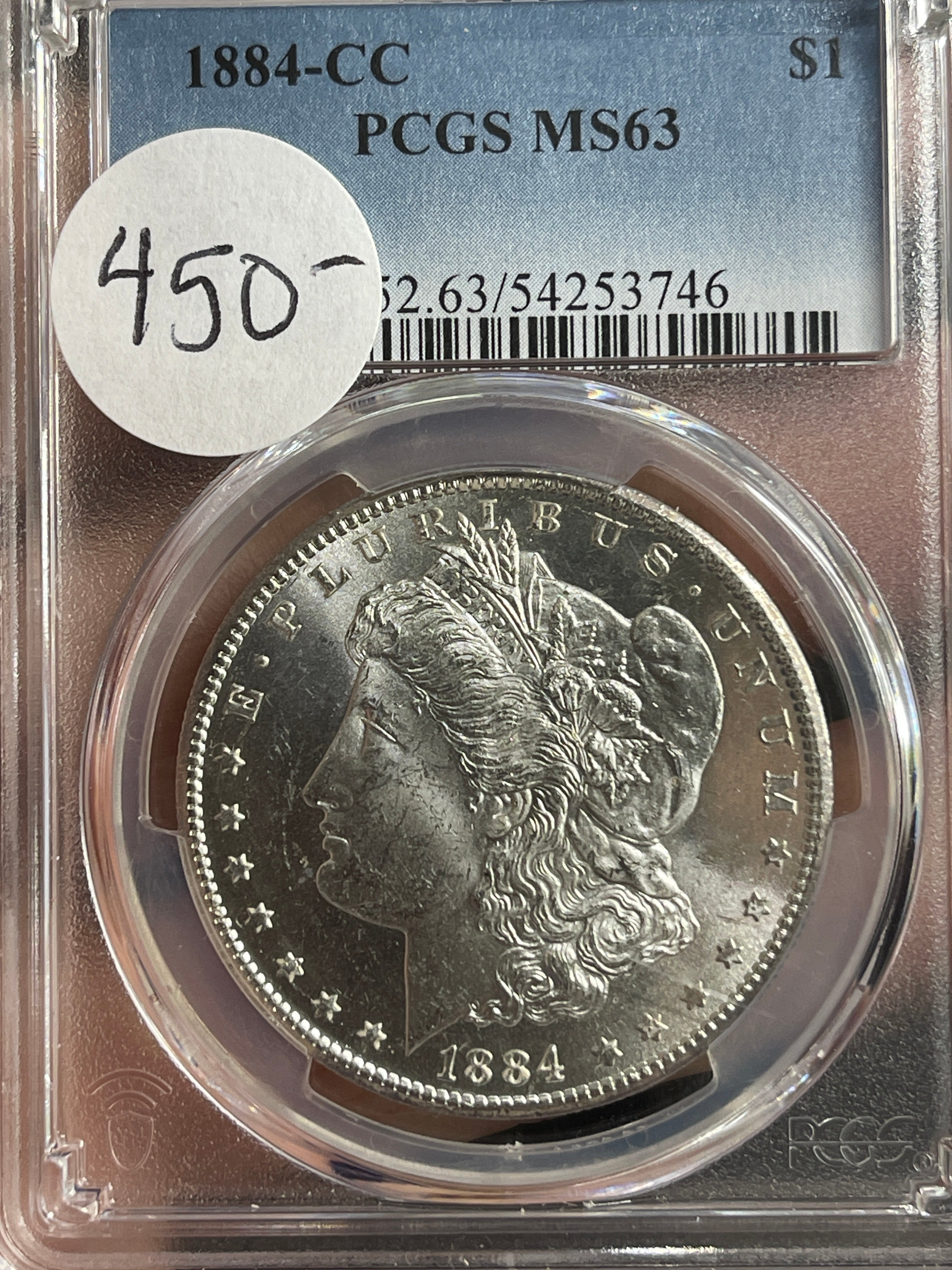 1884-CC Morgan PCGS MS63