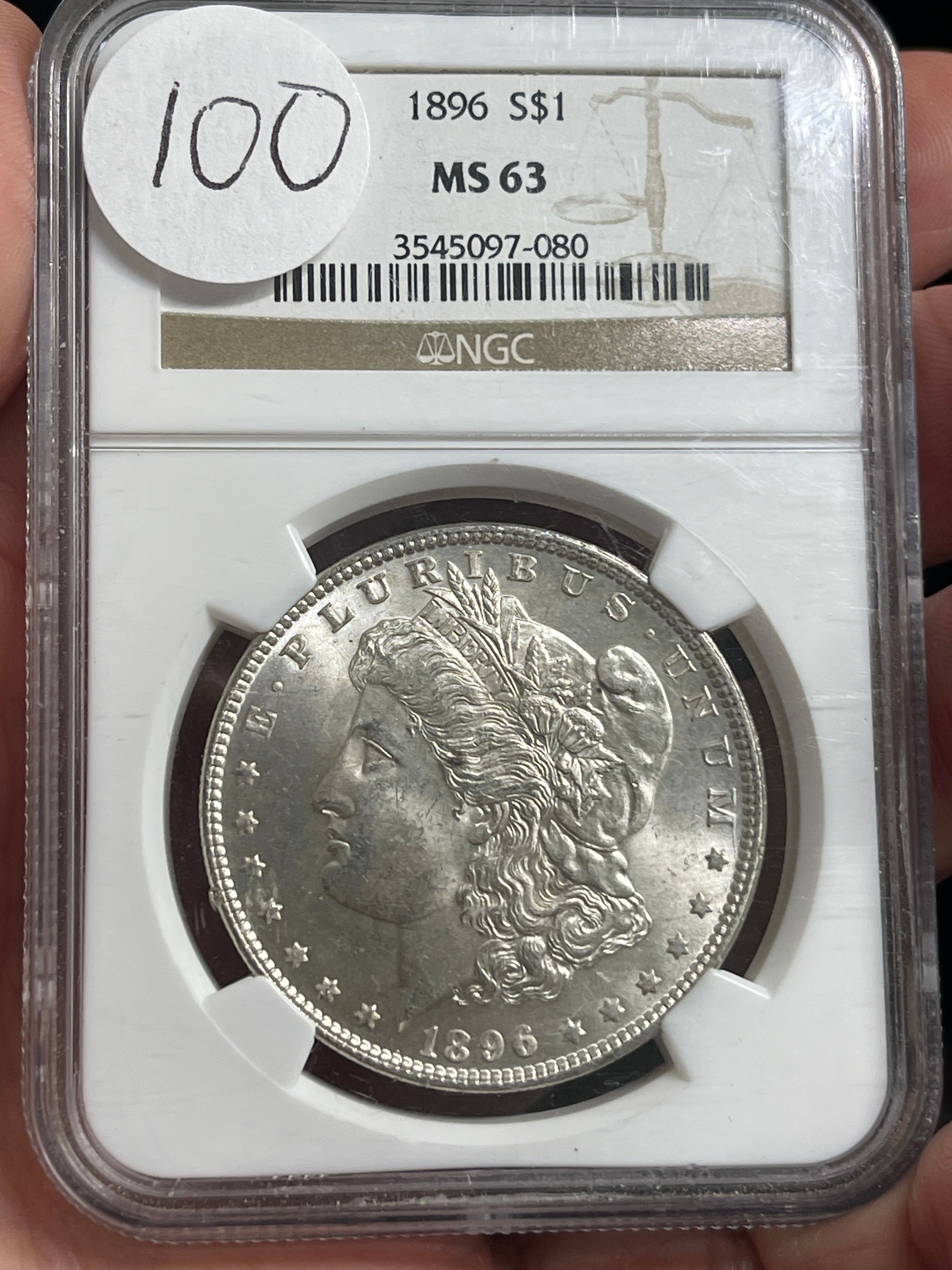 1896 Morgan NGC MS63