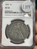1842 Trade Dollar NGC XF45