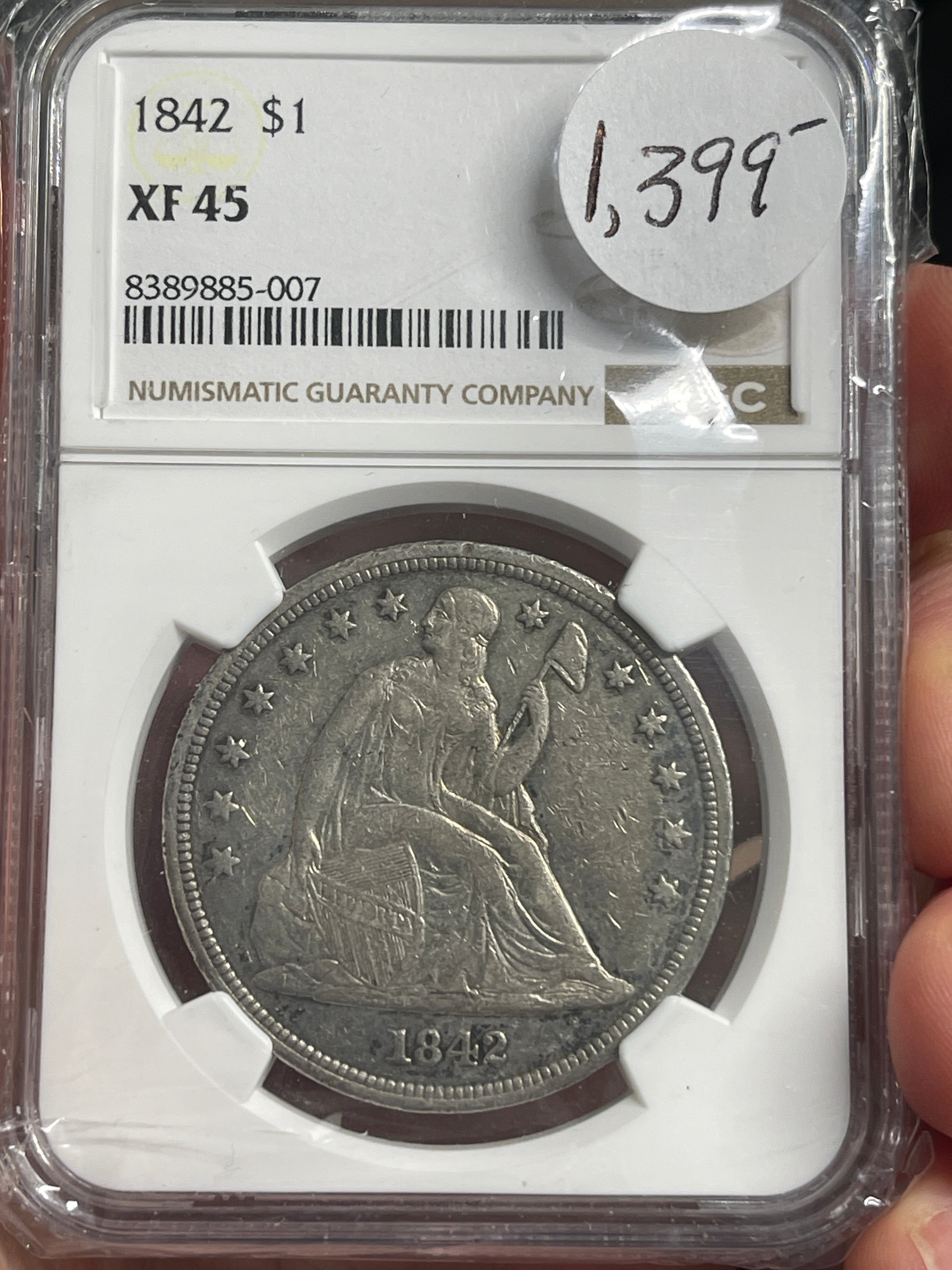 1842 Trade Dollar NGC XF45