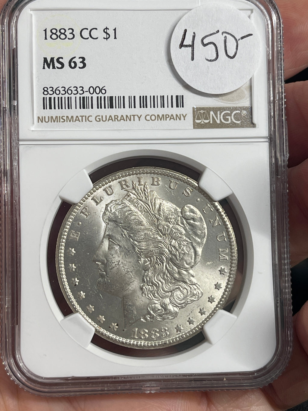 1883-CC Morgan NGC MS63