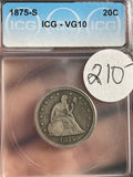 1875-S Twenty Cents ICG VG10