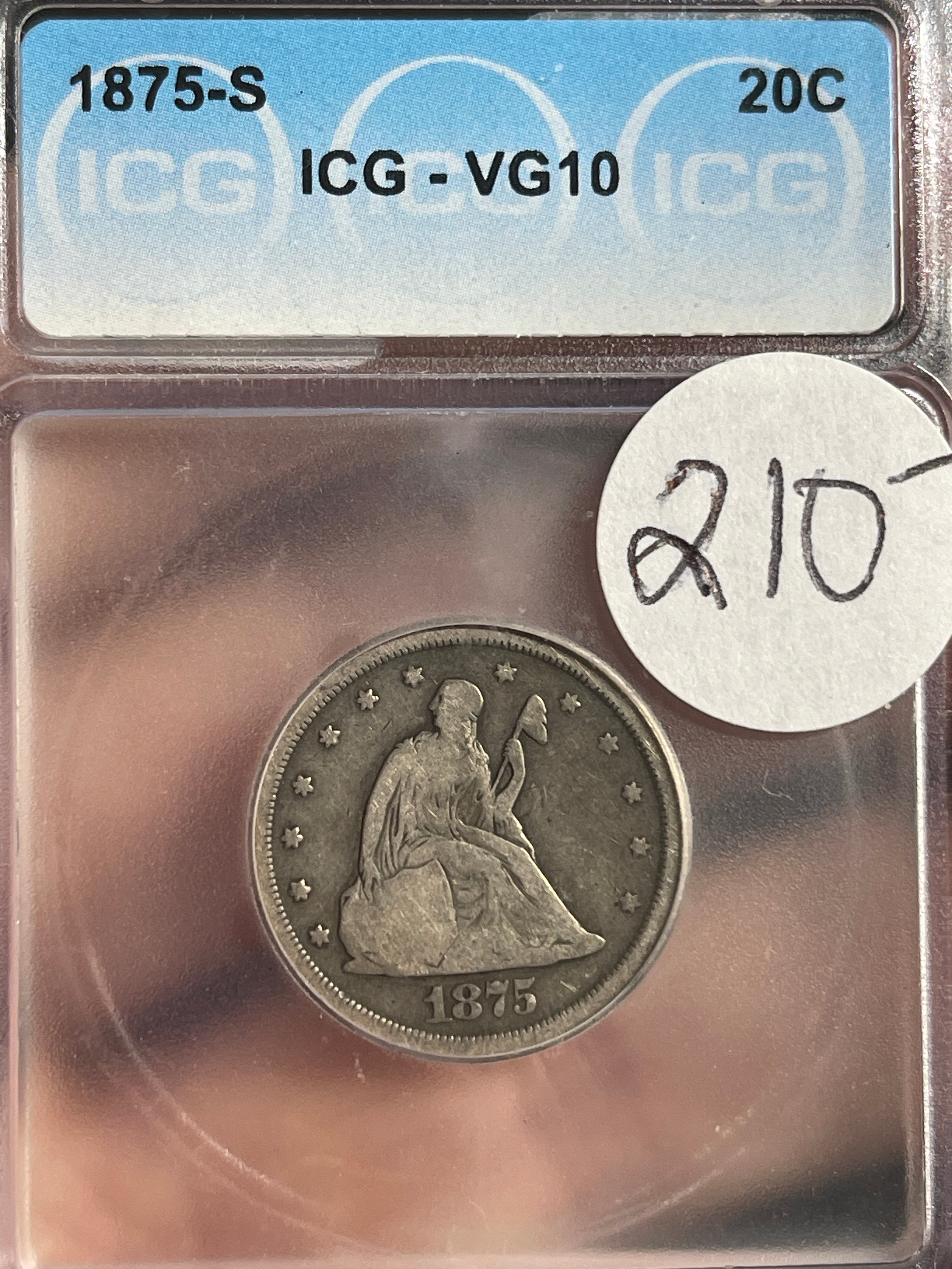 1875-S Twenty Cents ICG VG10