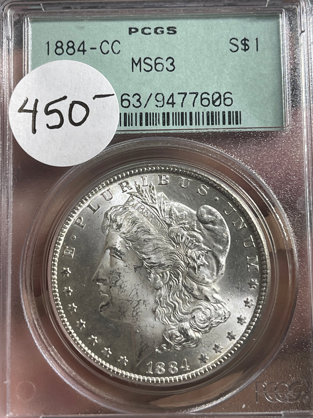 1884-CC Morgan PCGS MS63