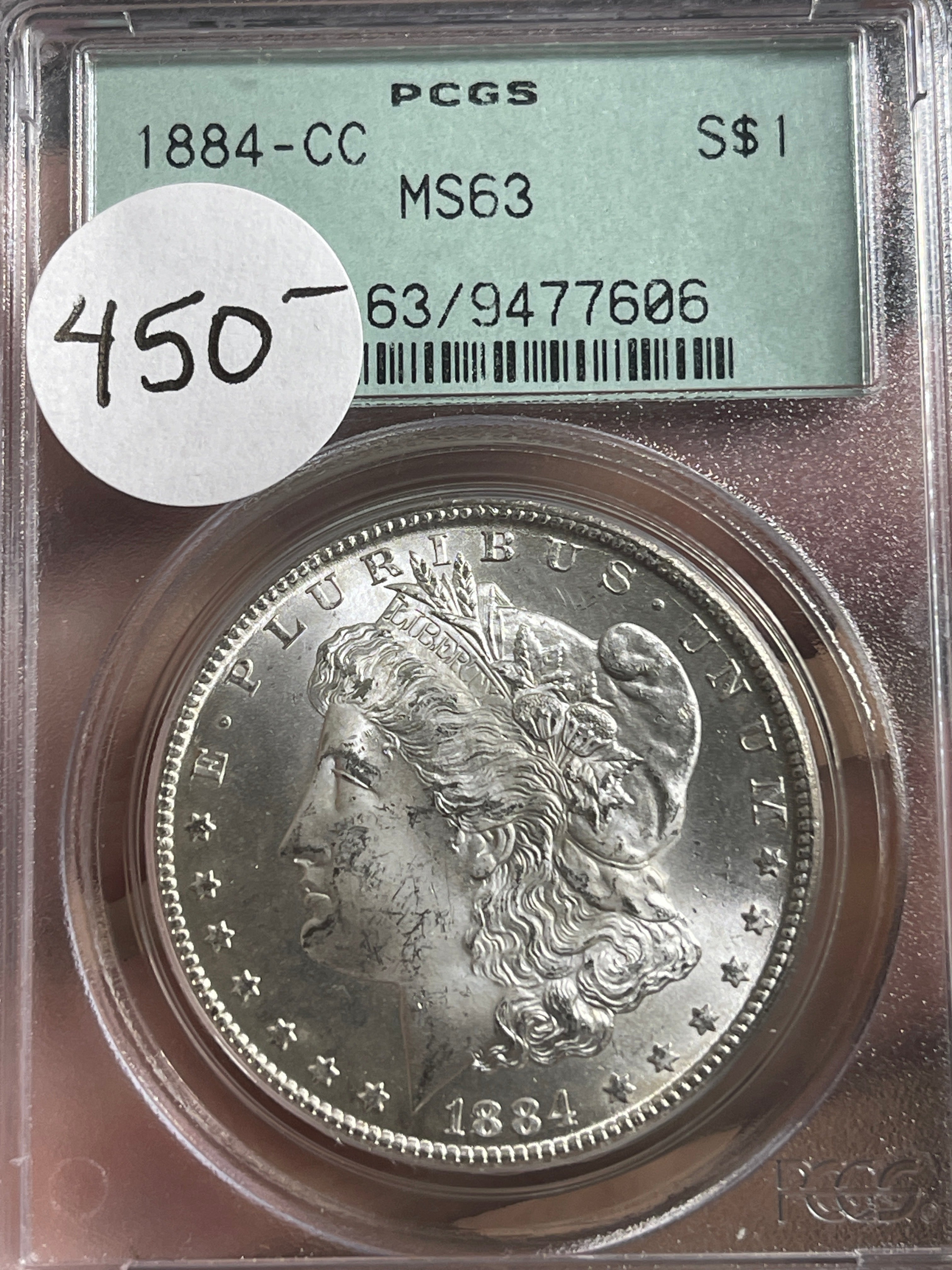 1884-CC Morgan PCGS MS63