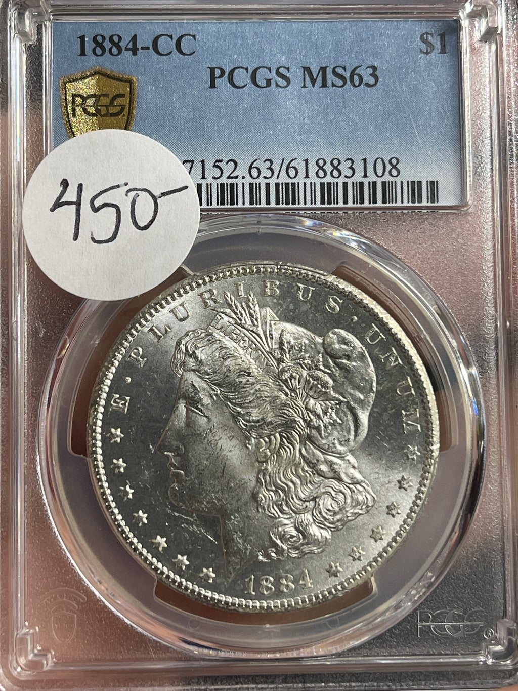 1884-CC Morgan PCGS MS63