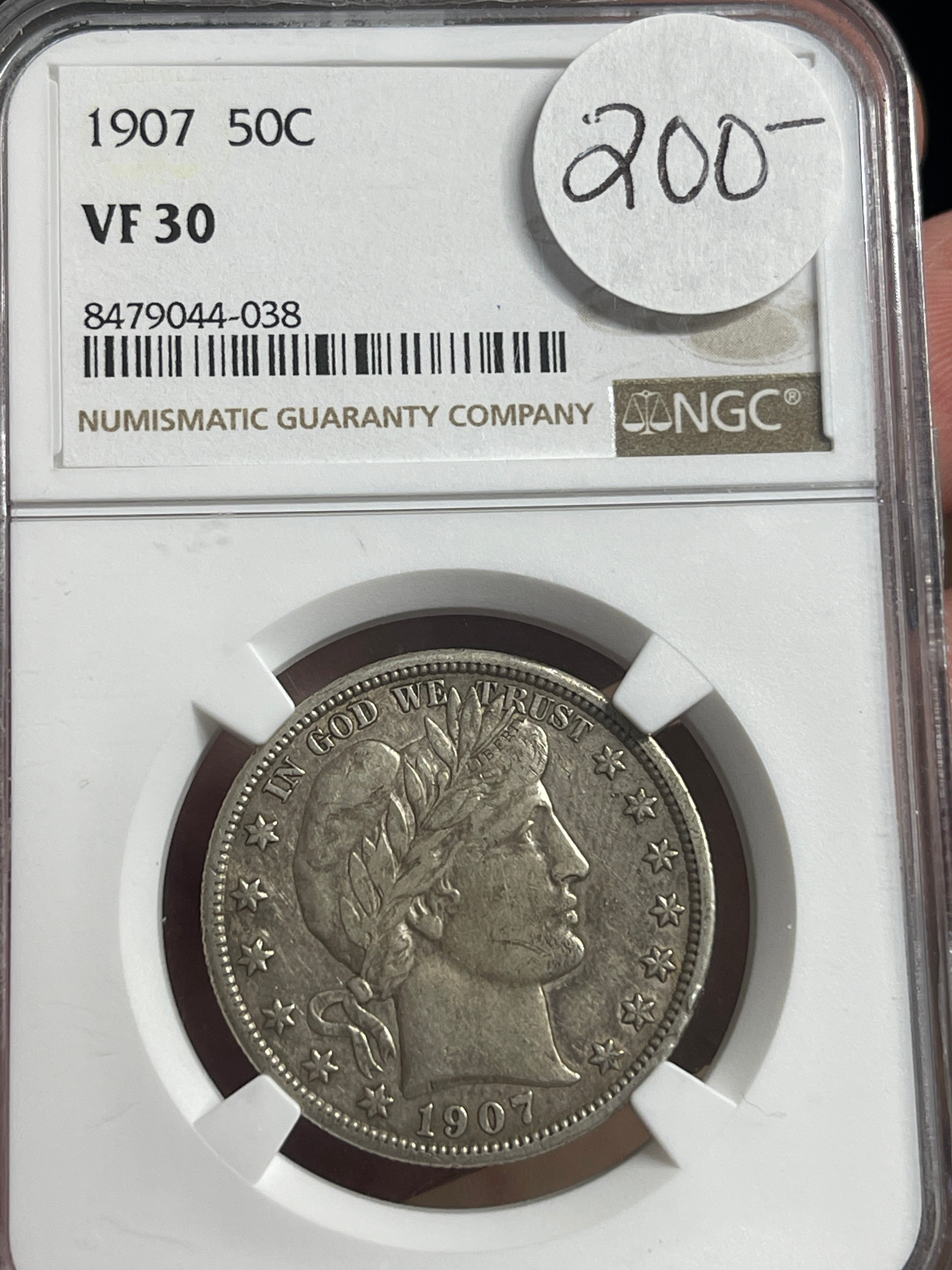 1907 Barber Half NGC VF30