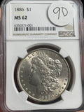 1886 Morgan NGC MS62