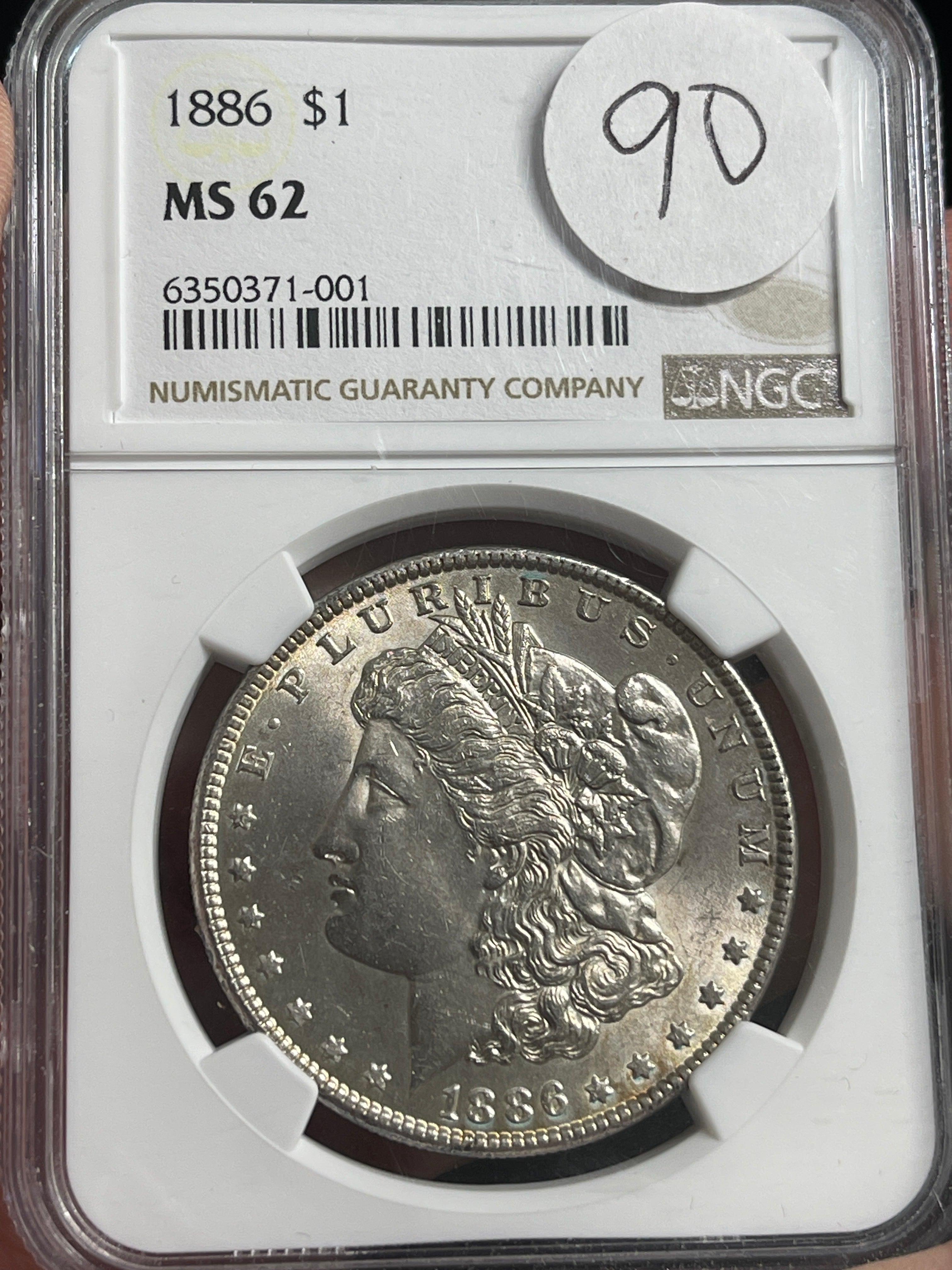 1886 Morgan NGC MS62